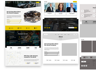 Car Rental Web App graphic design hifidelity lofidelity typography ui ux