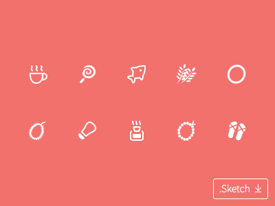Littie Icons For Meiliwan app candy coffee download durian fish gui icon meiliwan mobile sketch ui