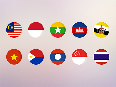 National flags of ASEAN app asean country flag gui icon meiliwan mobile national ui