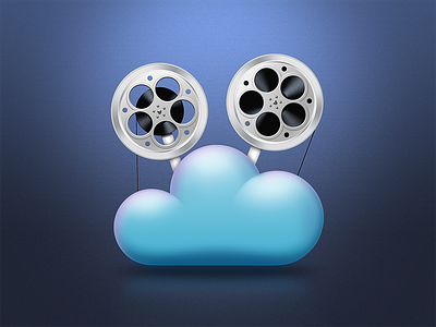 Cloud Projector Icon blue cloud film icon projector video