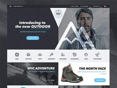 Mountain Adventure commerce design e commerce ecommerce interaction layout mountain adventure poland redesign ux ui web website