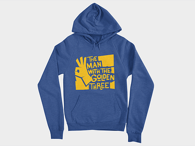 The Man With The Golden Three | Dribbble x Threadless Playoff apparel art artist shops basketball design graphic design hoodie illustration merch nba saul bass