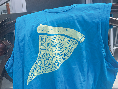 Beach Bodies Are Overrated Tank Top grunge illustration ink lettering pizza shirt texture type typography vector