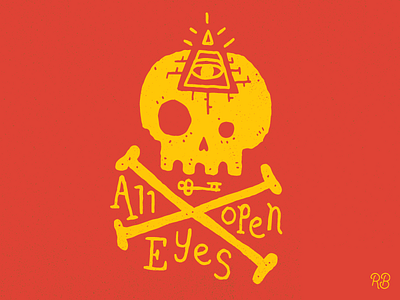 All Eyes Open cult design drawn grunge hand drawn illustration lettering occult skull texture type typography
