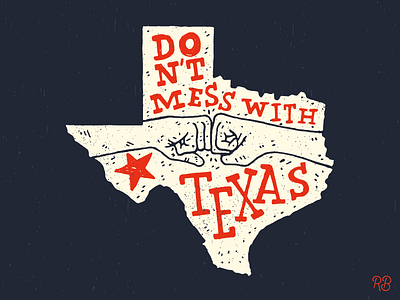 Don't Mess With Texas donation grunge hand drawn fist bump houston illustration relief texas texture typography