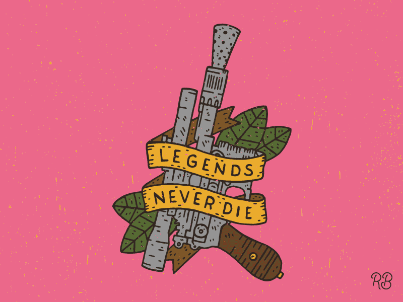 Legends Never Die (2.0 & 1.0) blaster design grunge han solo hand drawn illustration lettering star wars texture typography