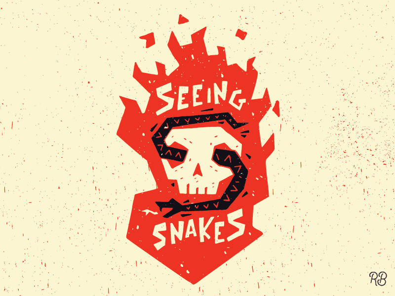 Seeing Snakes (Redo) design drawn fire grunge hand drawn illustration lettering skull snake texture typography