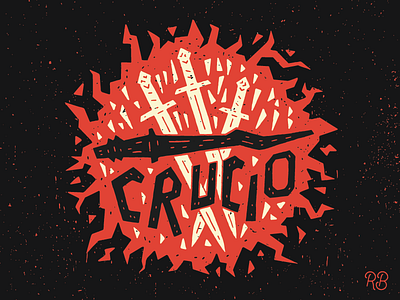 Crucio crucio curses grunge hand drawn harry potter illustration lettering skull texture typography wand wizard
