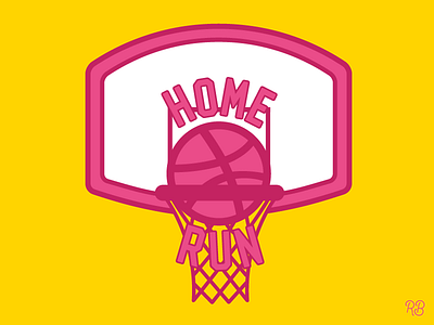 Dribbble is a Home Run basketball dribbble home run hoop dreams illustration playoff stickermule