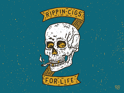 Rippin Cigs For Life (AKA Raise Your Bortles) blake bortles design football grunge hand drawn illustration jaguars lettering nfl skull texture typography