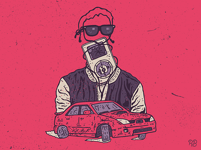 I'm A Driver baby driver car design drawn edgar wright fan art grunge hand drawn illustration surreal texture