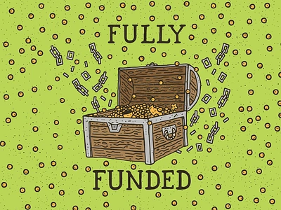 Fully Funded chain chest design dungeons and dragons fantasy fantasy art grunge hand drawn illustration kickstarter lettering loot texture treasure typography