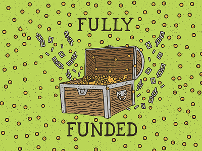 Fully Funded chain chest design dungeons and dragons fantasy fantasy art grunge hand drawn illustration kickstarter lettering loot texture treasure typography