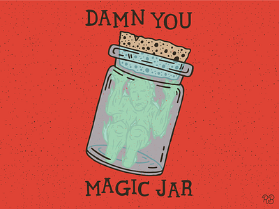 Damn You Magic Jar dnd dungeons and dragons fantasy grunge hand drawn illustration jar lettering magic necromancy texture typography