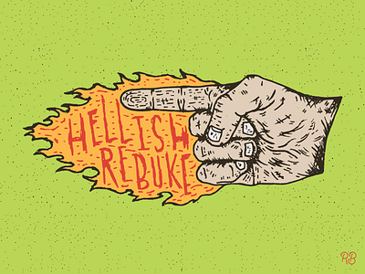 Hellish Rebuke dungeons and dragons fantasy fantasy art fire flames grunge hand hand drawn illustration lettering texture typography vector