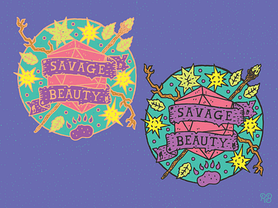 Savage Beauty druid dungeons and dragons fantasy fantasy art grunge hand drawn illustration lettering texture typography