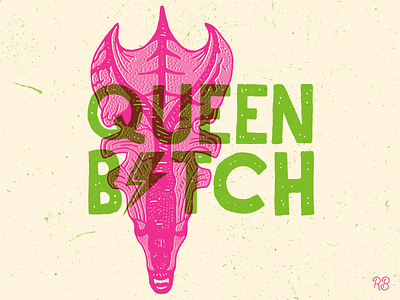 Queen Bitch alien aliens bitch bowie design grunge hand drawn horror horror movie illustration lettering queen queen bitch space texture typography xenomorph
