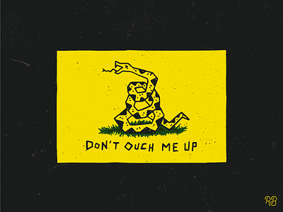 Don't Ouch Me Up america dont tread on me goof grunge hand drawn illustration lettering ouch silly snake snek texture typography