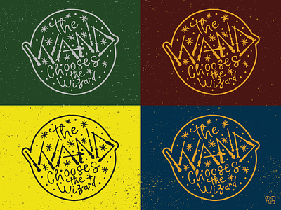 The Wand Chooses The Wizard enamel pin fantasy fantasy art grunge hand drawn harry potter hogwarts illustration kickstarter lettering texture type typography wand wizard wizarding world wizards