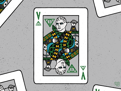 Voldemort Playing Card deathly hallows design drawn elder wand fantasy fantasy art grunge hand drawn harry potter horcrux horcruxes illustration lettering playing card snake texture voldemort wizard wizarding world