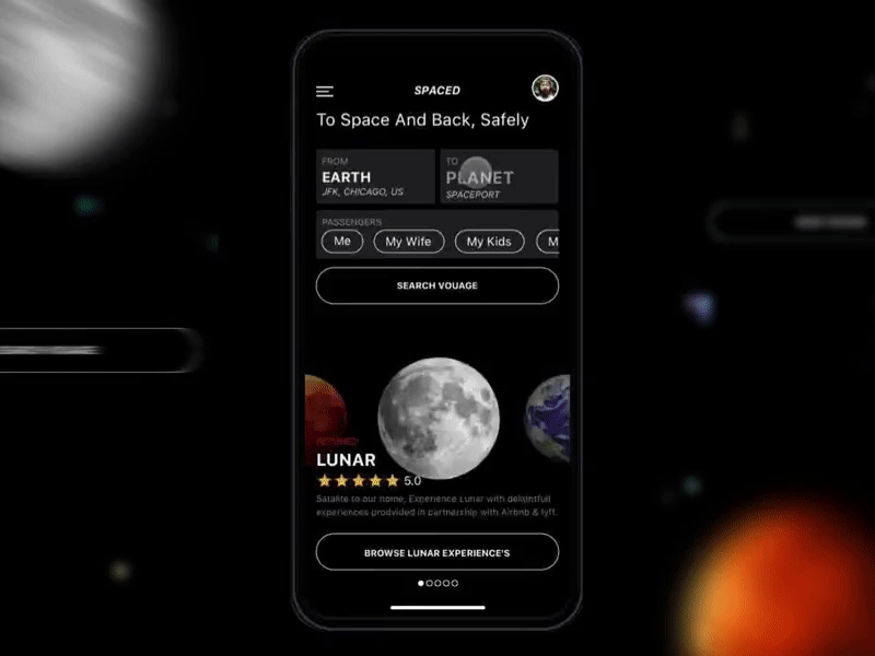 #SPACEDChallenge Personal App Concept dark dark ui experiment interaction ios ui ux