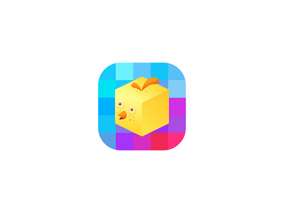 积木logo设计 app brand branding brick building block chicken design icon illustration logo typography