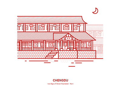 100 Days of Vector Illustration No.11 - Chengdu chengdu china city illustration jinli vector