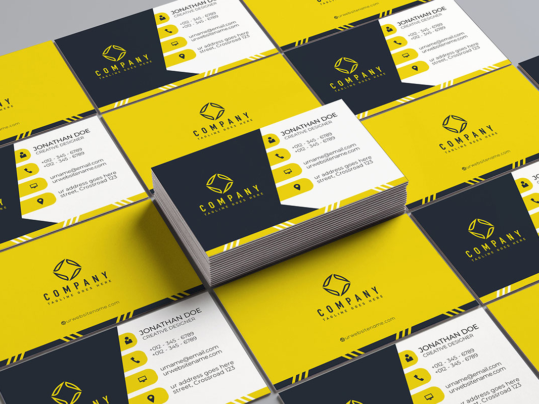Modern Yellow Business Cards Design By Muhammad Ohid On Dribbble