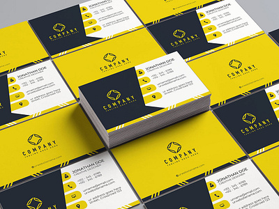 Modern Yellow Business Cards Design animation bradning brand identity branding business card design graphic design identity illustration illustrator logo photoshop typography