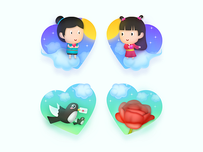 Icons for the Chinese Valentine's Day