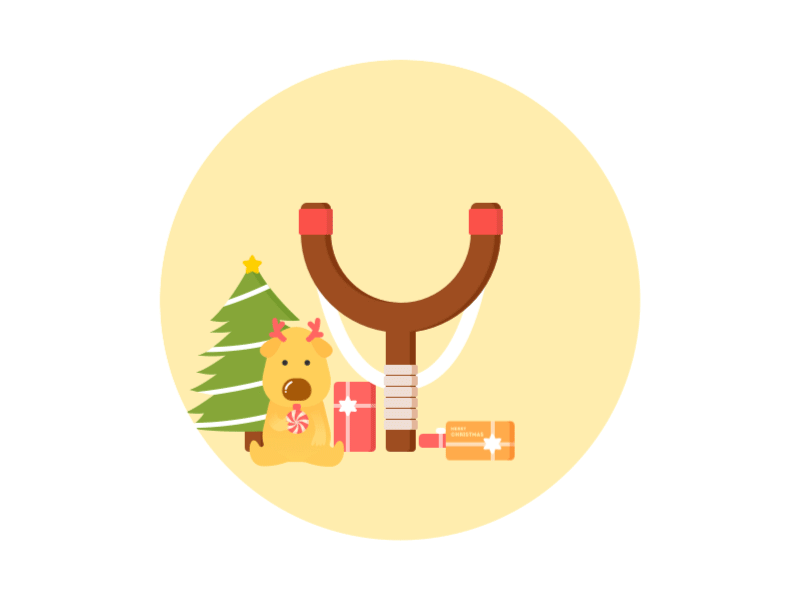 Christmas Gift Delivery reindeer santa claus slingshot