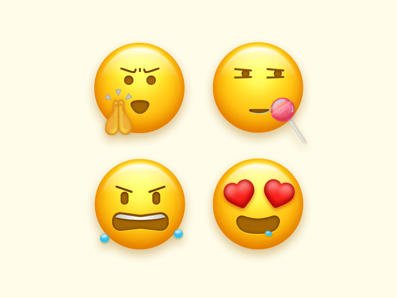 Crazy Emoji Vol.2 applaud clap crazy face gif lollipop love quarrel saliva