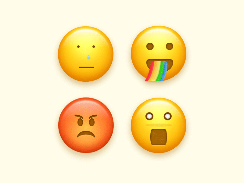 Crazy Emoji Vol.3 angry face fire rainbow shock wooden