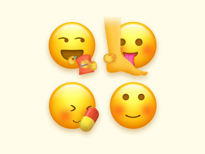 Crazy Emoji Vol.4 animation eat gif lick like nod pill sneak supercilious yes
