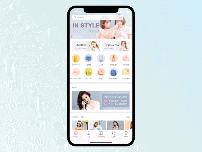Fashion Consultant for MOGU Street gif message shopping