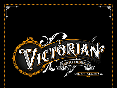 Victorian Logo Design graphic design logo logotype ornamental typography vector