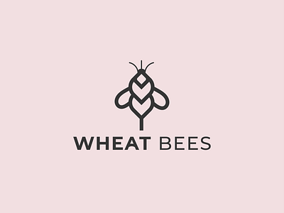 Bee logo | Wheat logo app logo bee bee logo bees branding design flat logo geomatric graphic design honey bee logo honey logo logo logo design logo trend 2022 minimalist logo modern logo vector wheat wheat bee logo wheat logo