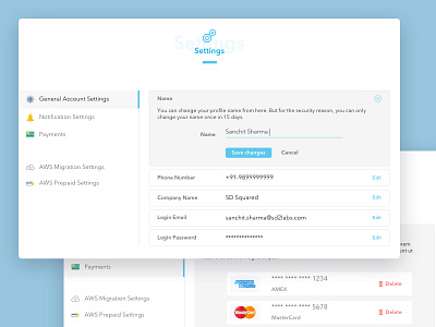 Settings page for the CloudOps.ai