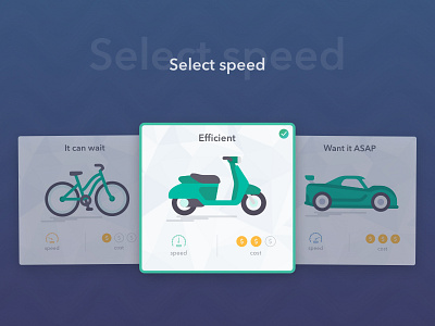 Select the speed cards cost fast hover normal selection slow speed time trending ui web