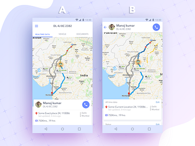 Two iterations for the logistics based app to track trucks data.