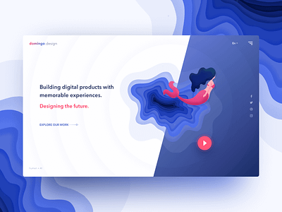 Day10 part2 - Concept UI for the design/dev agency agency blue design flat gradient landingpage minimal product ui web