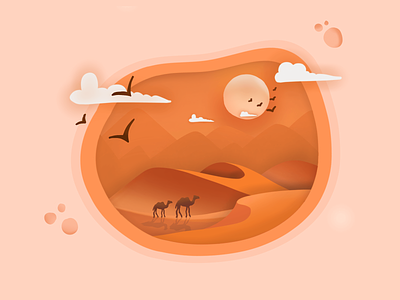 Day13 - abstract desert - day app day desert design flat gradient graphic illustration ui