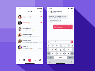 Message inbox module for Friendly Desi. app message minimal product