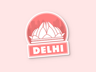 Sticker for the hometown - weekly warmup badge delhi dribbble dribbbleweeklywarmup graphic rebound sticker warmup weekly challenge