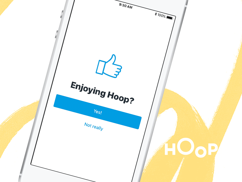 Hoop App Store Review animation app design hoop icon illustration ios kids like micro animation microanimation review reviews thumbsup ui