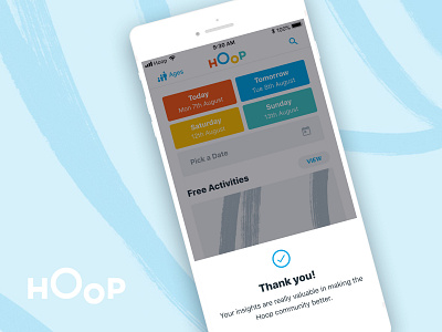 Hoop Thank-You UI animation app design hoop ios kids pop up thank you thanks ui user interface ux