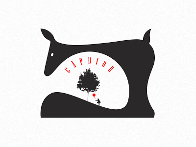 Căprior - Logo / Brand Mark Design animal balloon brand deer doe dream girl green identity logo design sewing machine tree