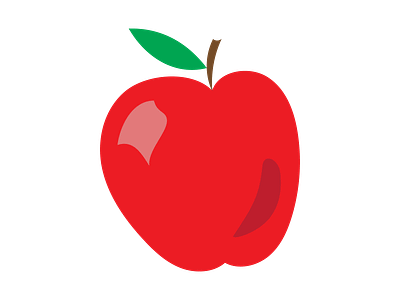 Whole red sweet apple adobe illustrator apple cute design flat food fruit funny graphic design green icon illustration leaf modern red sweet vector whole