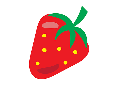 Flat red cute strawberry adobe illustrator bright cute design flat fresh funny graphic design illustration red seed strawberry vector