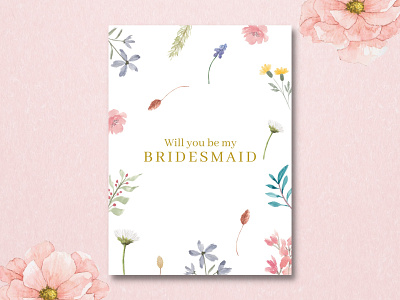 Floral Bridesmaid Card graphic design